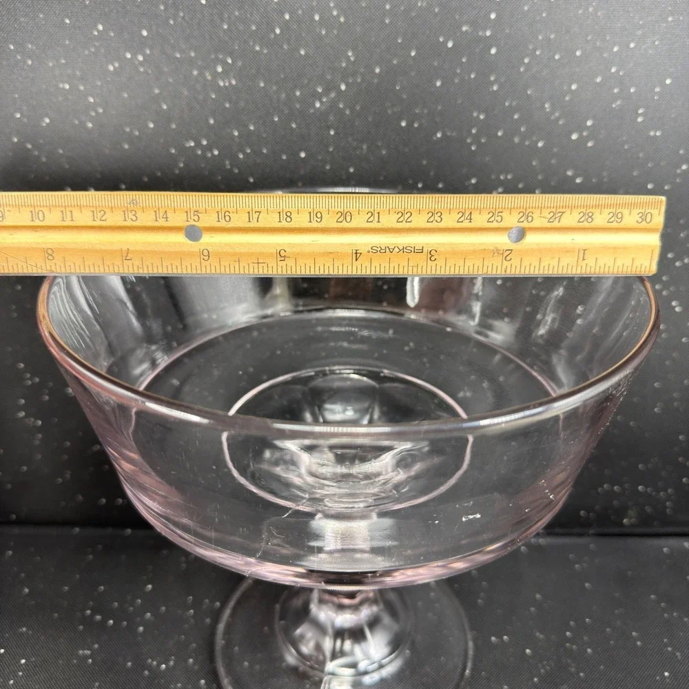 George Ripley Dakota Pattern Glass Pedestal Compote Lilac Tint Lid 11.5in Clear